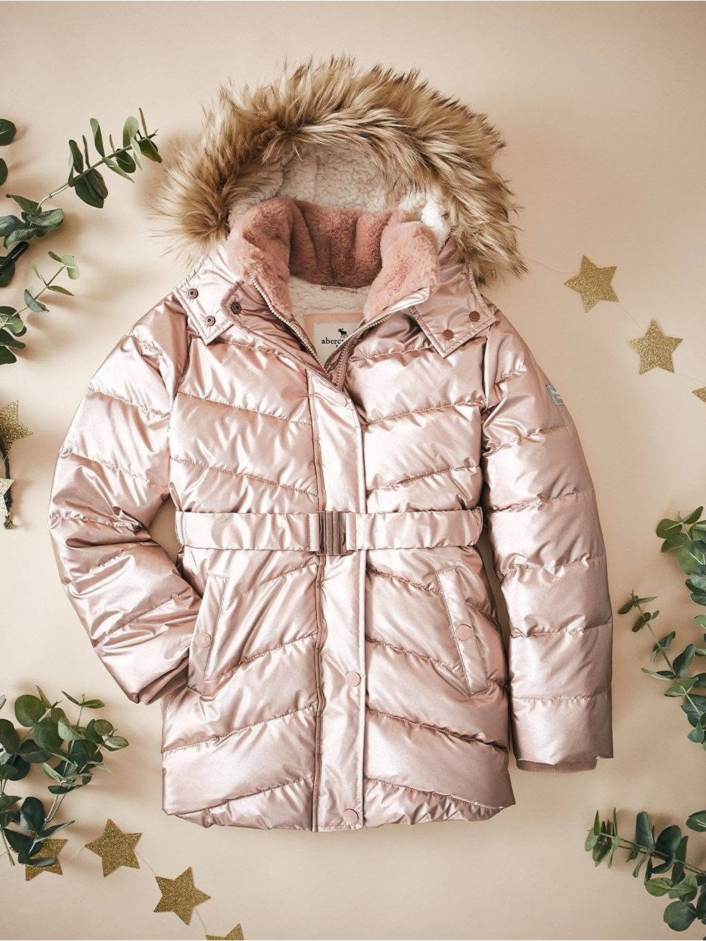 Abercrombie & Fitch Kids Adventure Parka Metallic Pink Jacket
